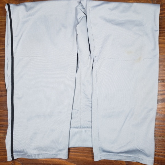 Nike Baseball Pants Grey With Black Piping Dry Fit - Picture 2 of 5